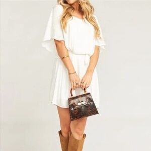 NWT Show Me Your Mumu Gretta Mini Dress white cheetah print S